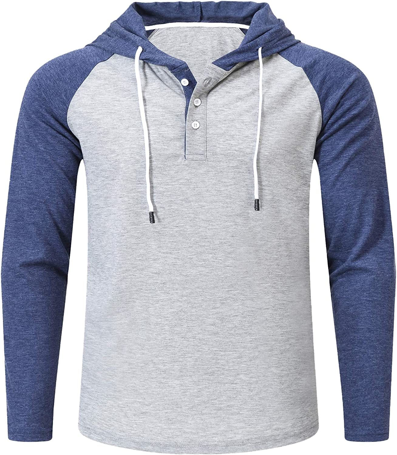 Men's Hoodies Sweatshirts Long Sleeve Solid Patchwork Single Breasted Drawstring Lightweight Casual Street Home Clothing Top The Clothing Company Sydney