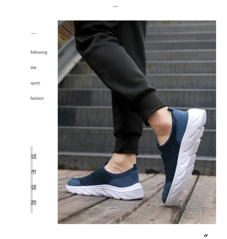 Lightweight Casual Breathable Slip on Male Casual Sneakers Anti-slip Men's Flats Outdoor Walking Shoes - The Clothing Company Sydney