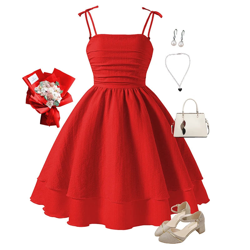 Kids Set Pink Tiered Sling Princess Dress Sweet Style Tween Girls Dress Birthday Party Dress The Clothing Company Sydney