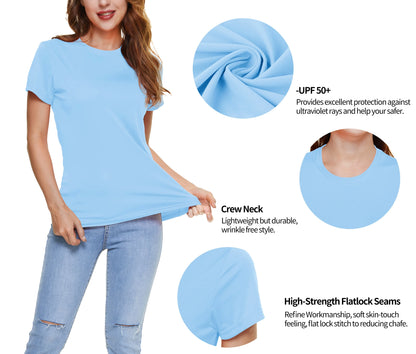 Summer Casual T-shirts UPF 50+ Quick Dry Womens Skin Sun Protection T-shirt Outdoor Running Swim Athletic T shirts Tops - The Clothing Company Sydney