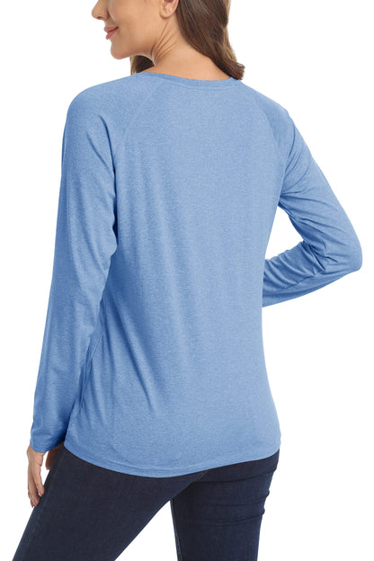 Sun Protection UPF 50+ Long Sleeve Shirts Womens Athletic Running T-shirts Quick Dry Sports Pullover Crew Neck Gym Tops The Clothing Company Sydney