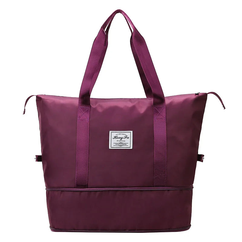 Travel Bag Women Shoulder Bag Casual Handbag Double Zipper Expansion Bag Large Bag Fashion Luggage Bag - The Clothing Company Sydney