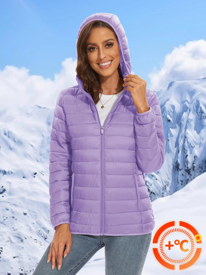 Warm Puffer Jackets Hooded Womens Full Zip Multi-pockets Quilted Jacket Winter Waterproof Camping Down Coat Lightweight Parka The Clothing Company Sydney