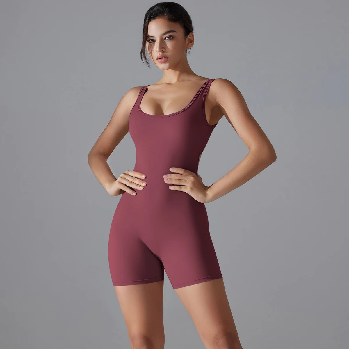 One Piece V Back Sports Jumpsuit Gym Romper Sleeveless Sportswear Bodysuit Women's Casual One-Piece Suit Yoga Clothing Set The Clothing Company Sydney