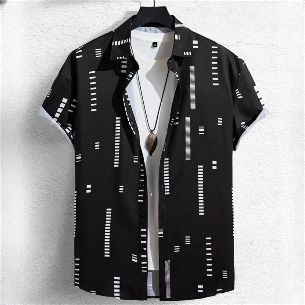 Short-sleeved shirt Floral Print Summer Beach casual men's Shirt - The Clothing Company Sydney