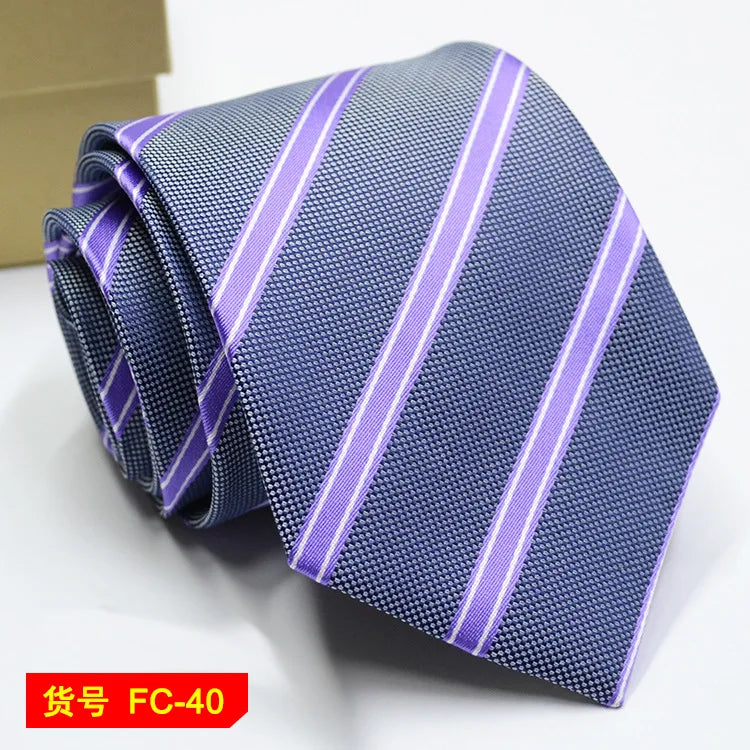 Men's Jacquard Ties – 7-8cm Floral & Solid Neckties The Clothing Company Sydney