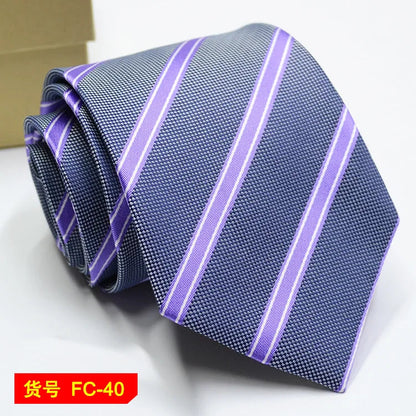 Men's Jacquard Ties – 7-8cm Floral & Solid Neckties The Clothing Company Sydney