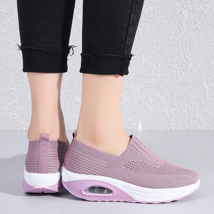 Summer Women's Fashion Vulcanized Sneakers Platform Solid Colour Flat Ladies Shoes Casual Breathable Wedges Ladies Walking Sneakers The Clothing Company Sydney