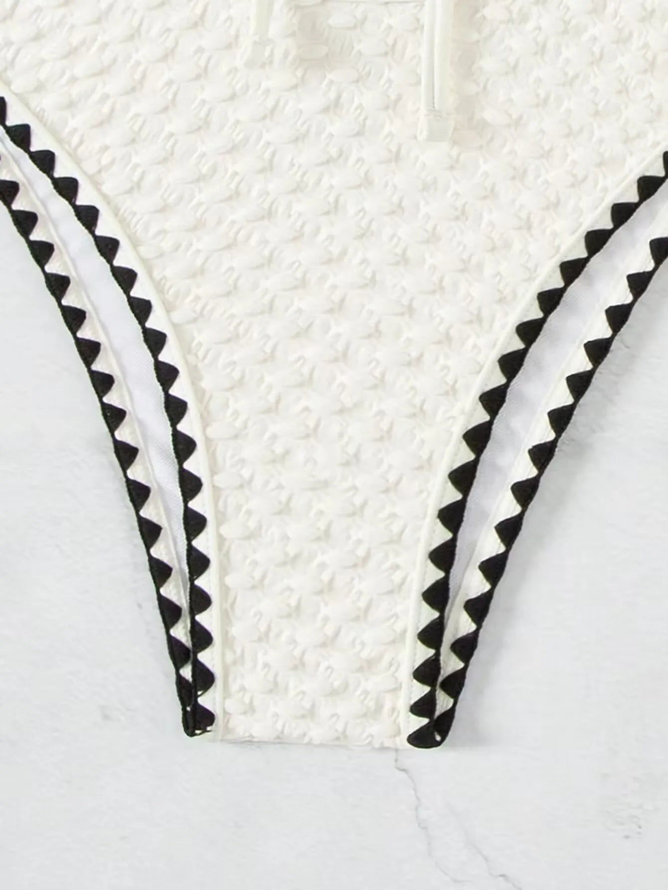 Swimwear White 2 Piece Strapless Swimsuit Bandeau Backless Bikini Set Lace-up Patchwork Bathing Suit The Clothing Company Sydney