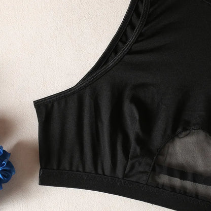 Lingerie Set Woman 3 Piece Vest Top Seamless Underwear Garter Belt Set Thong Black Intimate Exotic Set - The Clothing Company Sydney