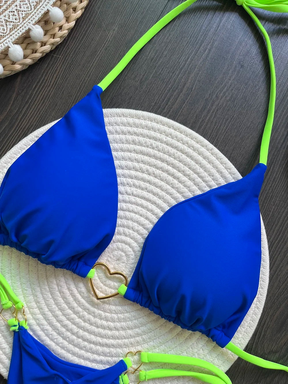 Halter Solid color Bikini Set Women's Swimsuit Two piece Triangle Thong Swimwear Bathing Suit The Clothing Company Sydney