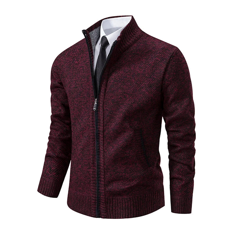 Men's Casual Stand Collar Sweater Zipper Cardigan The Clothing Company Sydney