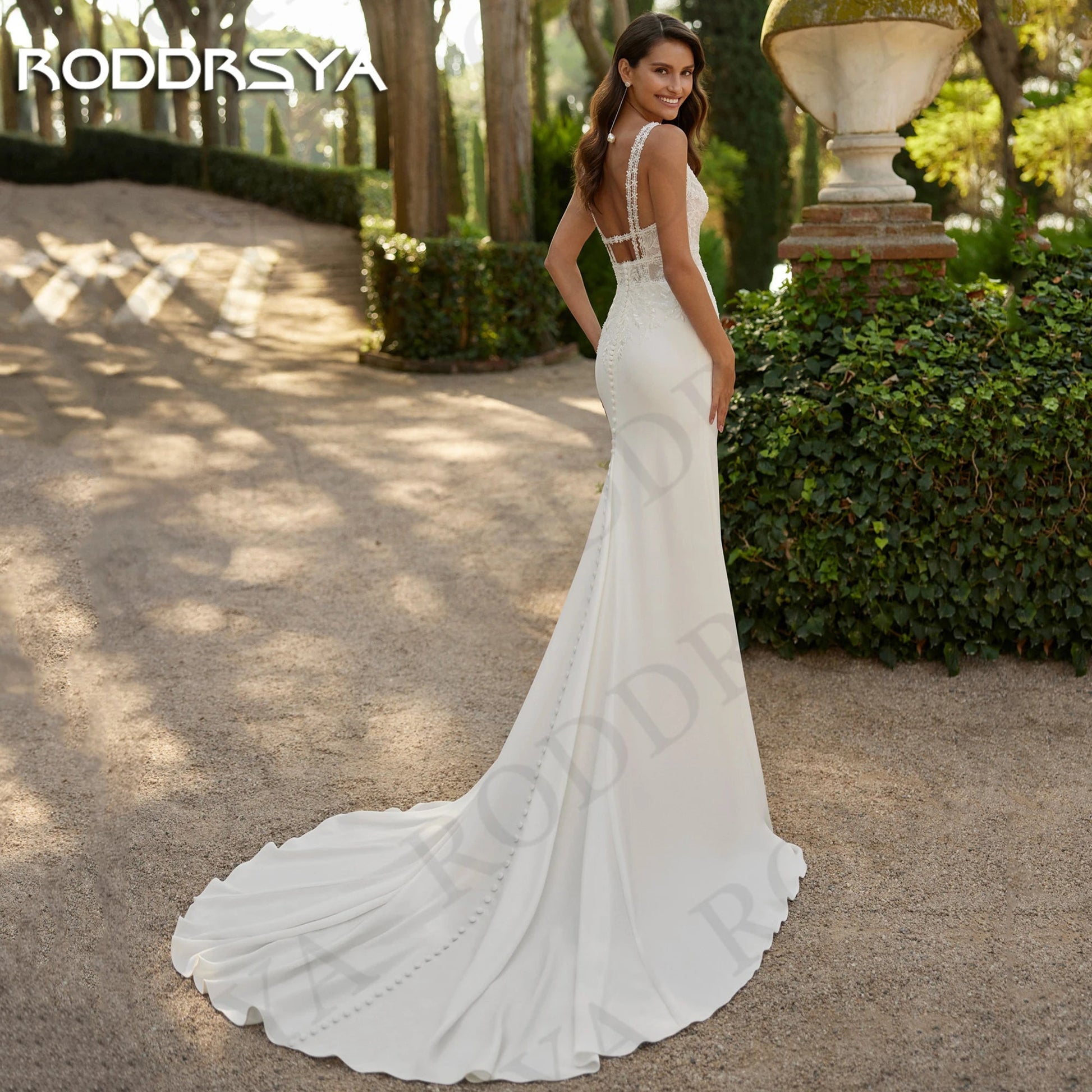 V Neck Wedding Dress with Shawl Backless Mermaid Bridal Dresses Appliques Tank Sleeveless The Clothing Company Sydney