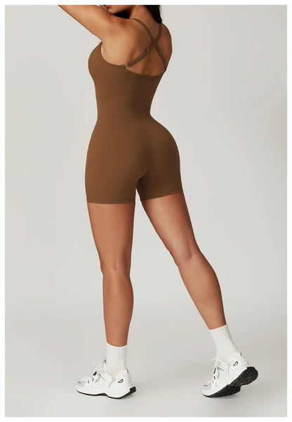 Women's Cross Strap Romper Backless Set Fitness Bodysuit Sportswear Gym Clothes Jumpsuit One-piece Playsuit Yoga Suit - The Clothing Company Sydney
