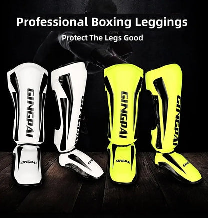 Boxing Shin Guards PU Leather Protect Leggings Equipment Martial Art Muay Thai Leg Taekwondo Feet Ankle Karate Protector The Clothing Company Sydney