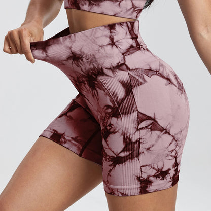 Tie Dye Gym Summer Shorts Woman Casual High Waist Outdoors Sport Seamless Shorts Push Up Fitness Bike Shorts The Clothing Company Sydney