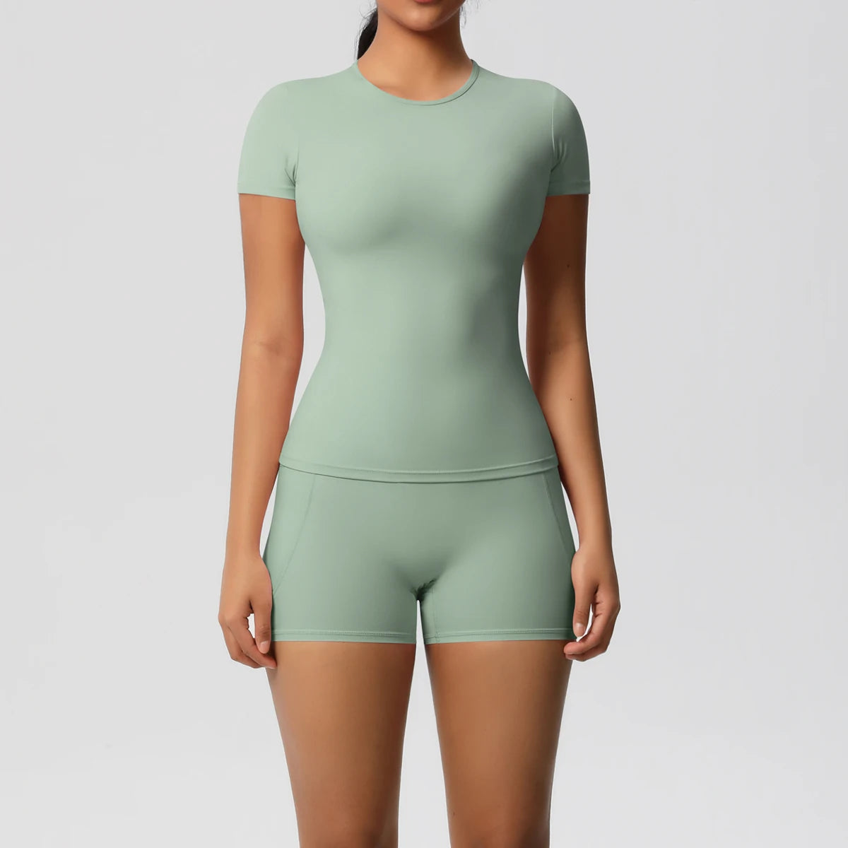 Workout Sportswear 2 Piece Piece Female Yoga Shirt Push Up Workout Clothes Outdoors Sport  High Waist  Fitness Sport Shorts - The Clothing Company Sydney