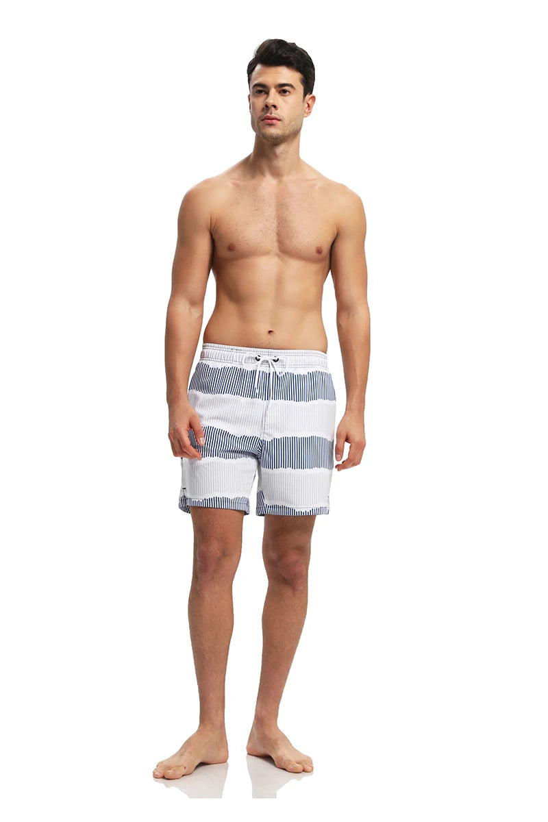 Polyester Swimming Shorts Men Gym Board Quickly Dry Elastic Waist Beach Pants Board Shorts - The Clothing Company Sydney