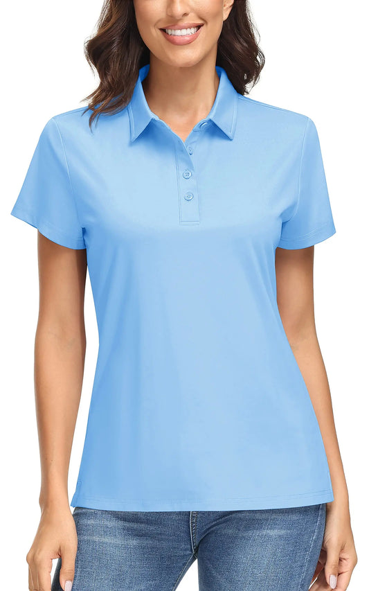 Summer UPF 50+ Short Sleeve Shirts Women's Sun Protection T-shirts Quick Dry 4 Buttons Tennis Workout Tee Golf Pullovers The Clothing Company Sydney