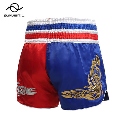 Muay Thai Shorts Men's Women's Boxing Shorts Child Embroidery Satin Kickboxing Pants Combat Grappling Cage Fighting MMA Shorts - The Clothing Company Sydney