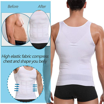 Men's Body Shaper Vest Shirt Abs Gym Workout Compression Tank Top Sleeveless Shapewear - The Clothing Company Sydney
