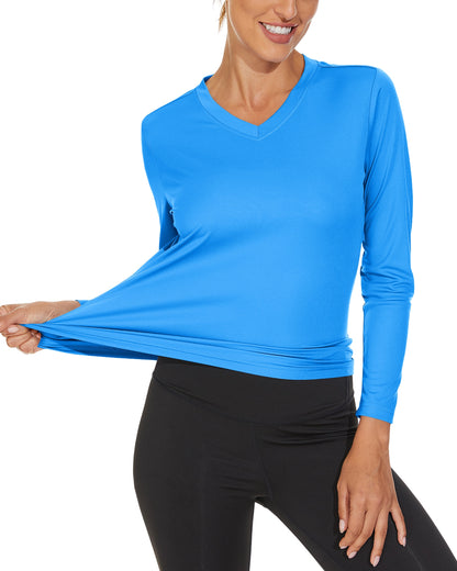 Summer Sun Protection Shirts UPF 50+ Womens Long Sleeve V Neck Shirts Lightweight Quick Dry Tee Shirts Outdoor Pullover The Clothing Company Sydney