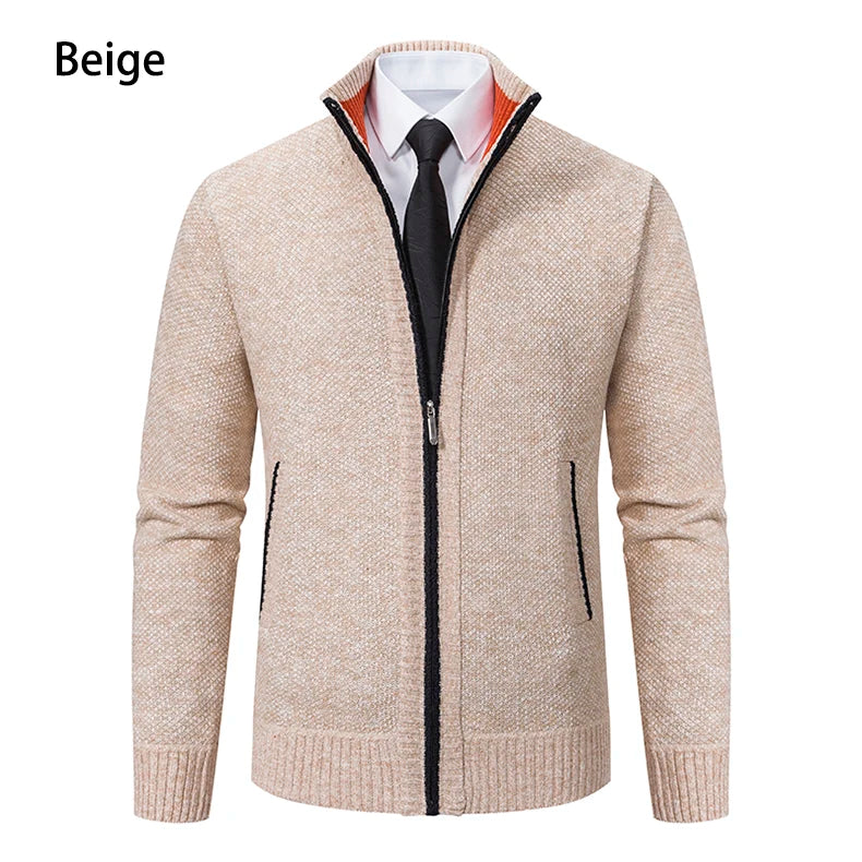 Men's Casual Stand Collar Sweater Zipper Cardigan The Clothing Company Sydney