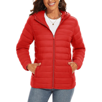 Warm Puffer Jackets Hooded Womens Full Zip Multi-pockets Quilted Jacket Winter Waterproof Camping Down Coat Lightweight Parka The Clothing Company Sydney