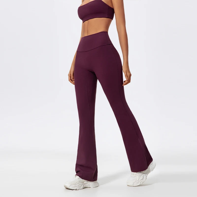 2 Piece Sports Suit Women Half Zipper Long Sleeves Slim Yoga Set Flared Activewear Gym Workout Sportswear The Clothing Company Sydney