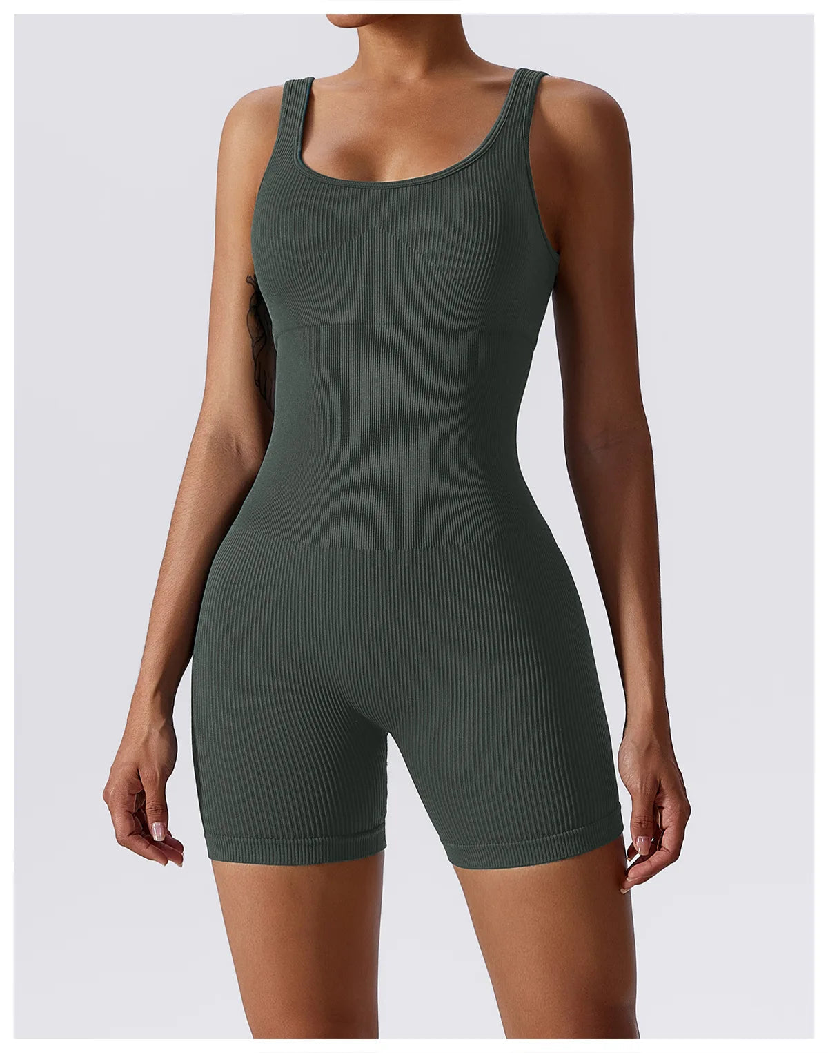 Women's Yoga Rompers One Piece Seamless Ribbed Jumpsuit Padded Sports Bra Romper Fashion Fitness Sportwear The Clothing Company Sydney