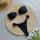 Bandeau High Leg Cut Metal Rings Bikini Swimsuit Swimwear Two-pieces Bikini set Bather Bathing Suit - The Clothing Company Sydney