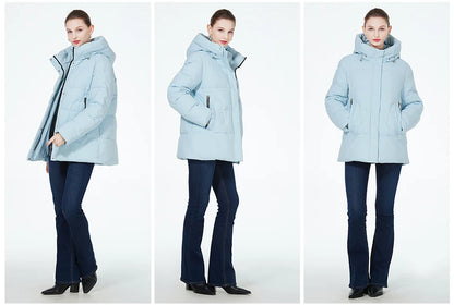 Women's Winter Jacket Warm Thicken Short Outwear Windproof Coat Long Sleeve Zipper Parka with Hood The Clothing Company Sydney