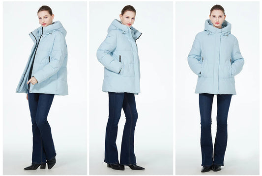 Women's Winter Jacket Warm Thicken Short Outwear Windproof Coat Long Sleeve Zipper Parka with Hood The Clothing Company Sydney