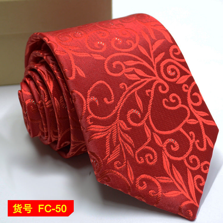 Men's Jacquard Ties – 7-8cm Floral & Solid Neckties The Clothing Company Sydney