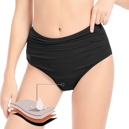 4-Layer Leak Proof Period Swimwear Bikini Bottoms Absorbent Beachwear Panties Plus Size Menstrual Swimsuit - The Clothing Company Sydney