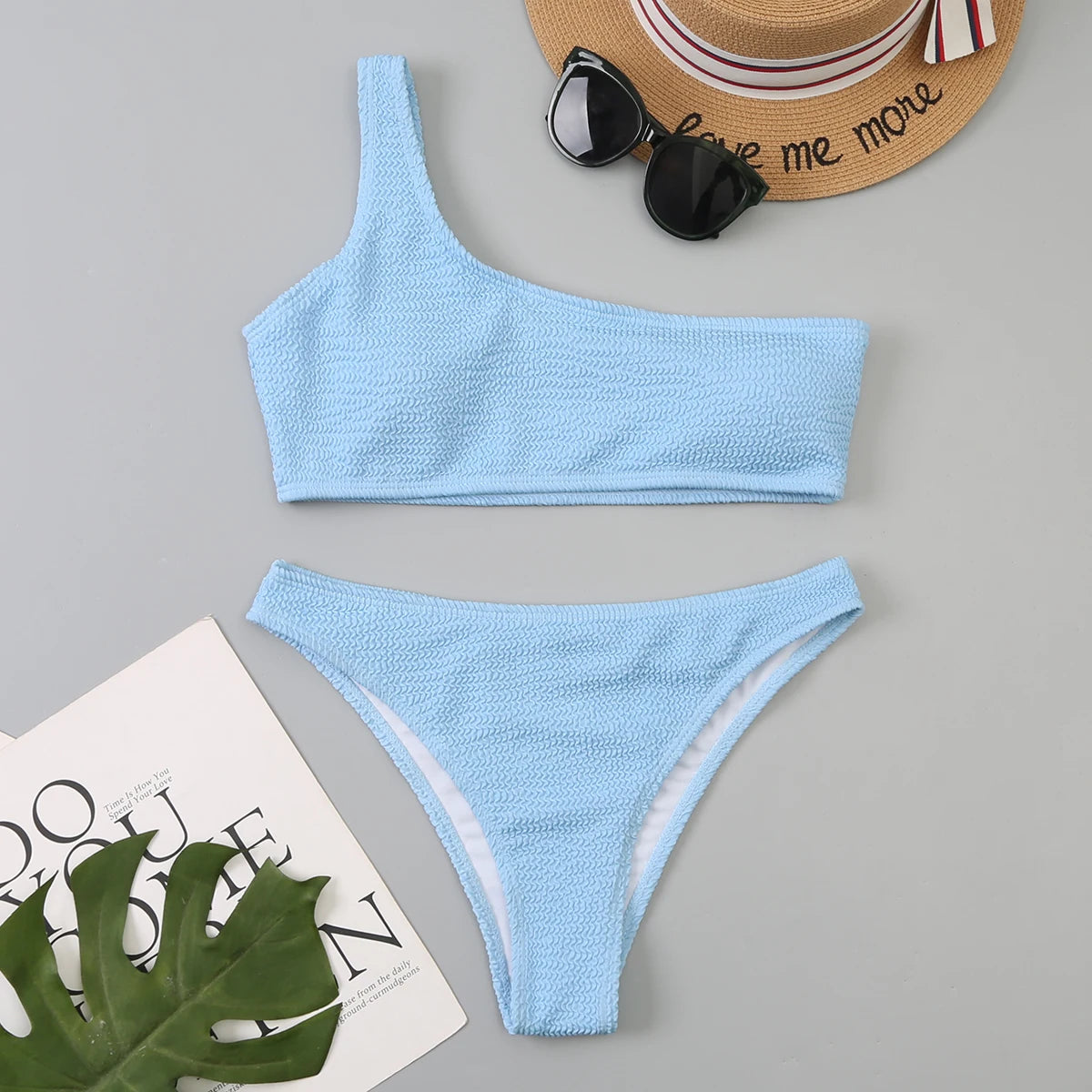 One Shoulder Bikini Women Swimwear Swimsuit Solid Beachwear Bathers Bathing Suit The Clothing Company Sydney