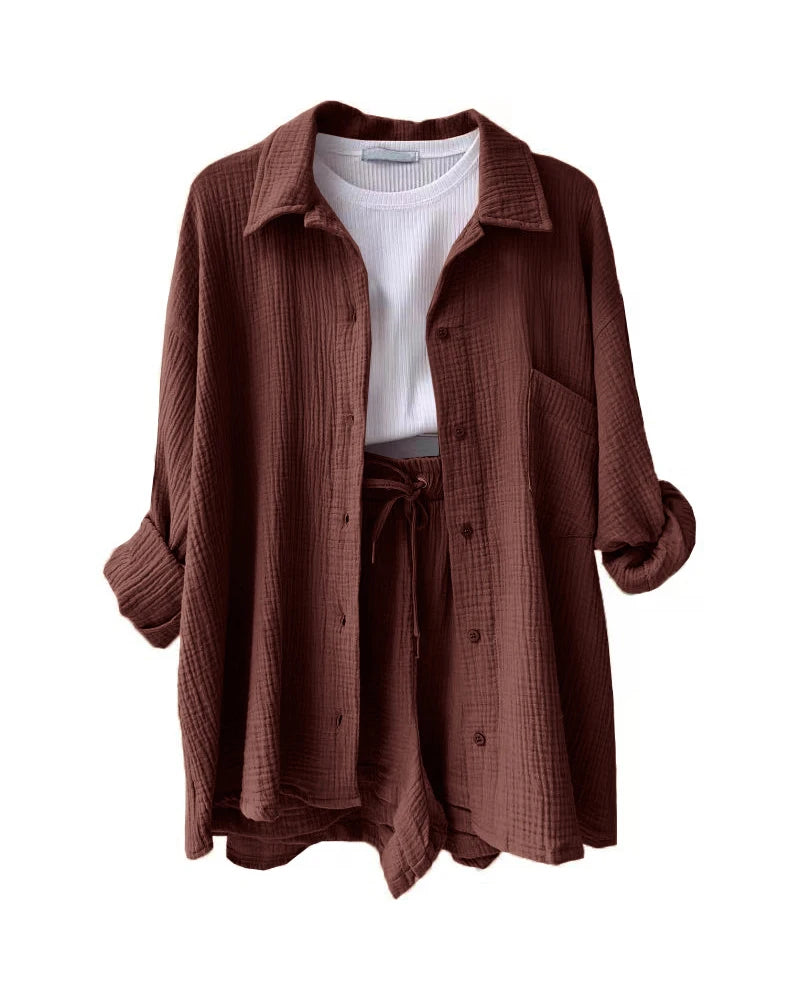 Summer Women's Suit Short Sets Outfits Suit Two Piece Button Up Matching Outfit Set - The Clothing Company Sydney
