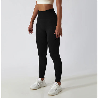 Women's Ribbed Seamless Yoga Pants High Waist Gym Leggings Sports Fitness Legging Running Tights - The Clothing Company Sydney