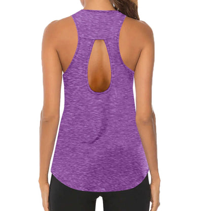 Women's Yoga Tops Loose Thin Sports Vest Breathable Sleeveless T-shirt Gym Fitness Running Shirts Tank Tops - The Clothing Company Sydney