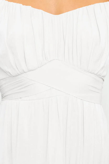 Summer Sundersses White Short Sleeve Ruffles Lace Up Folds Mini Dresses Bohemian Party Beach Dress - The Clothing Company Sydney