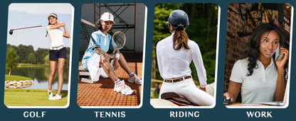 UPF 50+ Performance Polo Shirts Women's Quick Dry Short Sleeve T-shirts Athletic Tennis Golf Shirt Polo Top - The Clothing Company Sydney