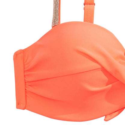 2 Piece Shiny Rhinestone Bikini Double Shoulder Thin Shoulder Straps Push Up Swimwear Pleated Swimsuit - The Clothing Company Sydney