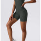 Women's Yoga Rompers One Piece Seamless Ribbed Jumpsuit Padded Sports Bra Romper Fashion Fitness Sportwear The Clothing Company Sydney