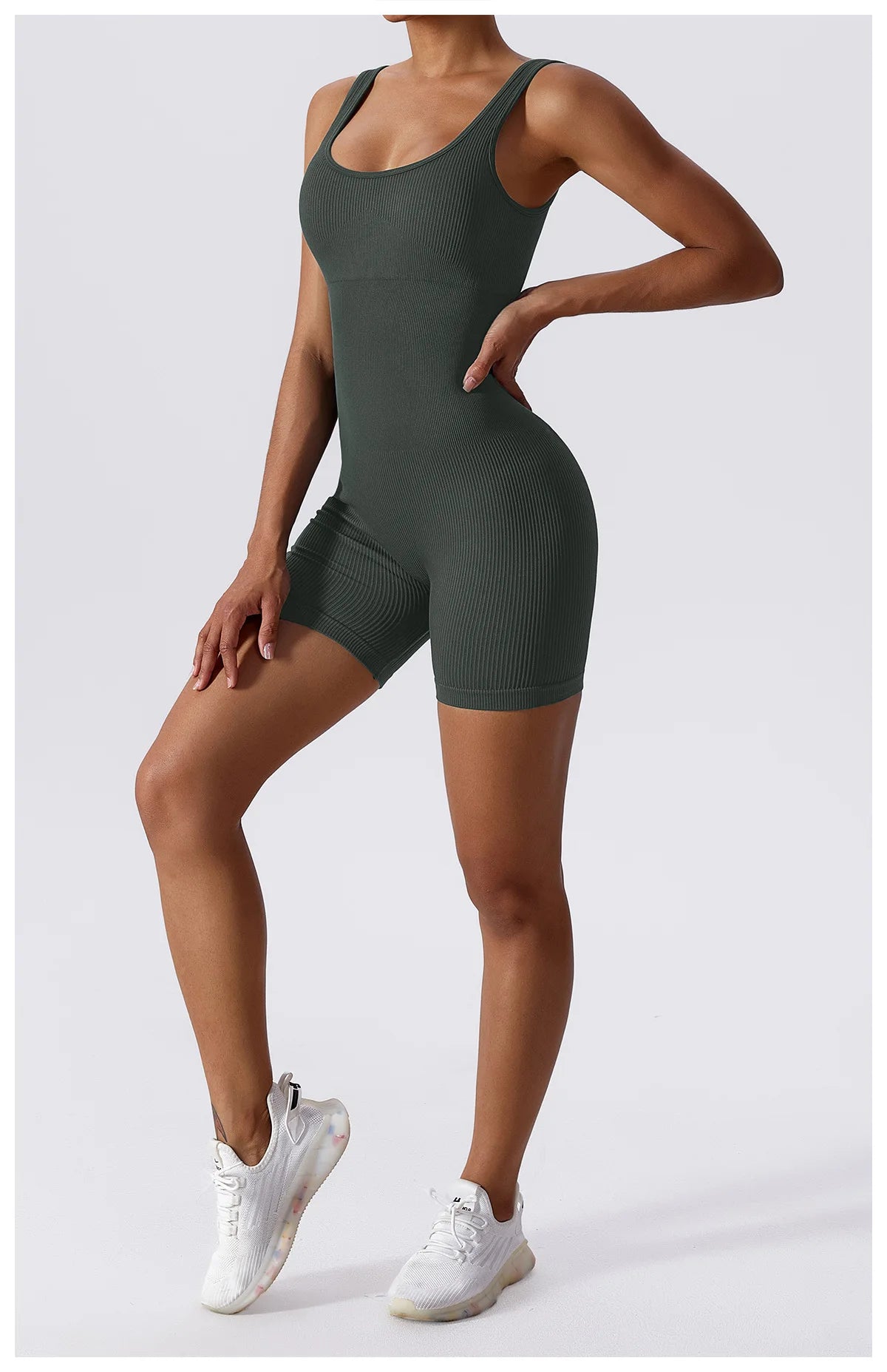 Women's Yoga Rompers One Piece Seamless Ribbed Jumpsuit Padded Sports Bra Romper Fashion Fitness Sportwear The Clothing Company Sydney