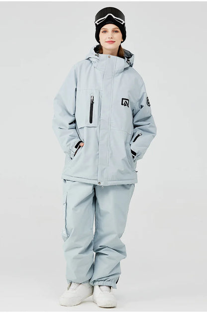 2 Piece Ski Sets for Women Ski Jackets and Pants Men Snowsuit Snowboard Coat Outfits Warm Hooded Waterproof Windproof Matching Set - The Clothing Company Sydney