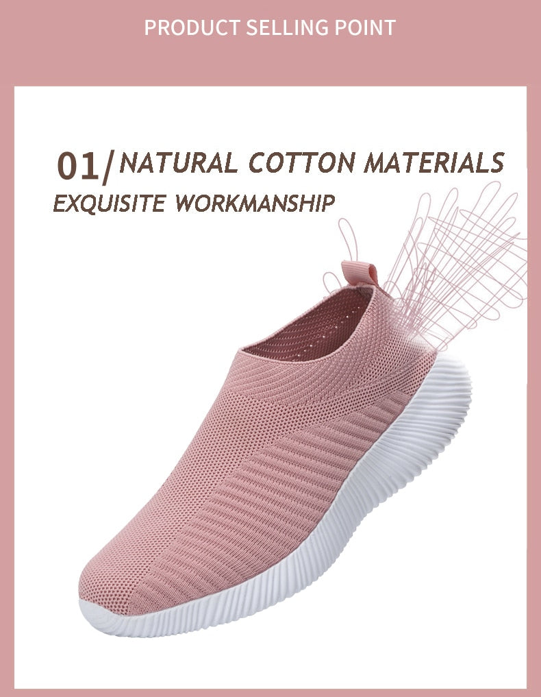 Women's Vulcanized Shoes Slip On Flats Shoes Female Loafers Walking Breathable Sneakers Trainers Ladies Shoes The Clothing Company Sydney