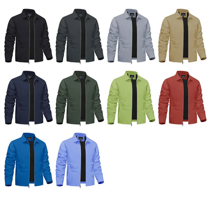 Lightweight Work Jackets Mens Fashion Tunic Style Zipper Pockets Bomber Jackets Full Zip Spring Fall Outerwear The Clothing Company Sydney