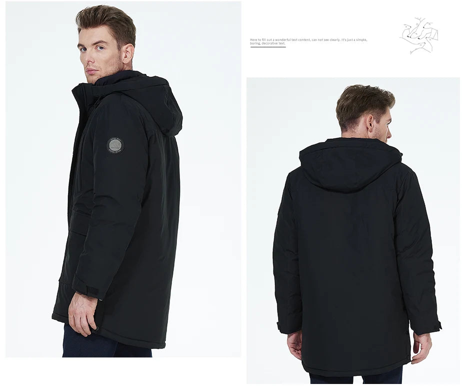 Men's parka jacket windproof warm outerwear Thicken puffer coat for winter - The Clothing Company Sydney