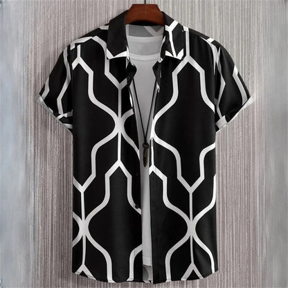 Short-sleeved shirt Floral Print Summer Beach casual men's Shirt - The Clothing Company Sydney