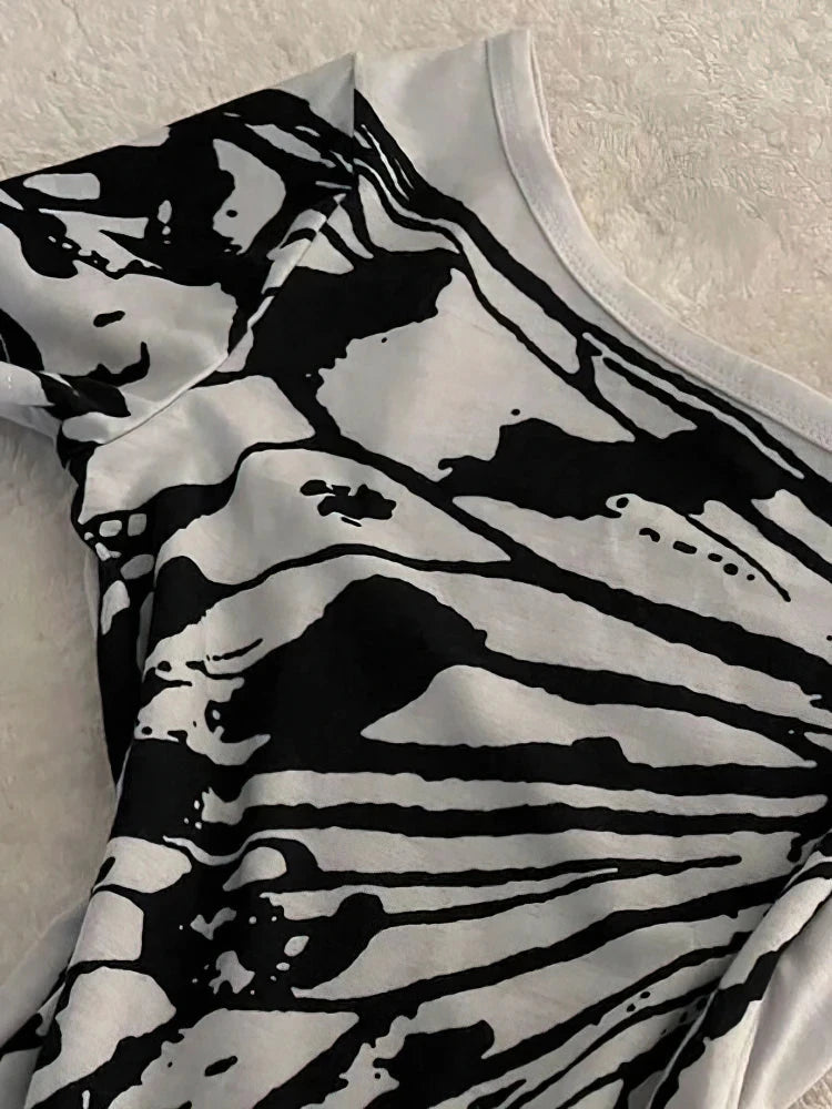 Off shoulder Summer T shirt Womens Aesthetic Print Short sleeve Body Tops Female Tees Cotton Front Bow Tied Top The Clothing Company Sydney